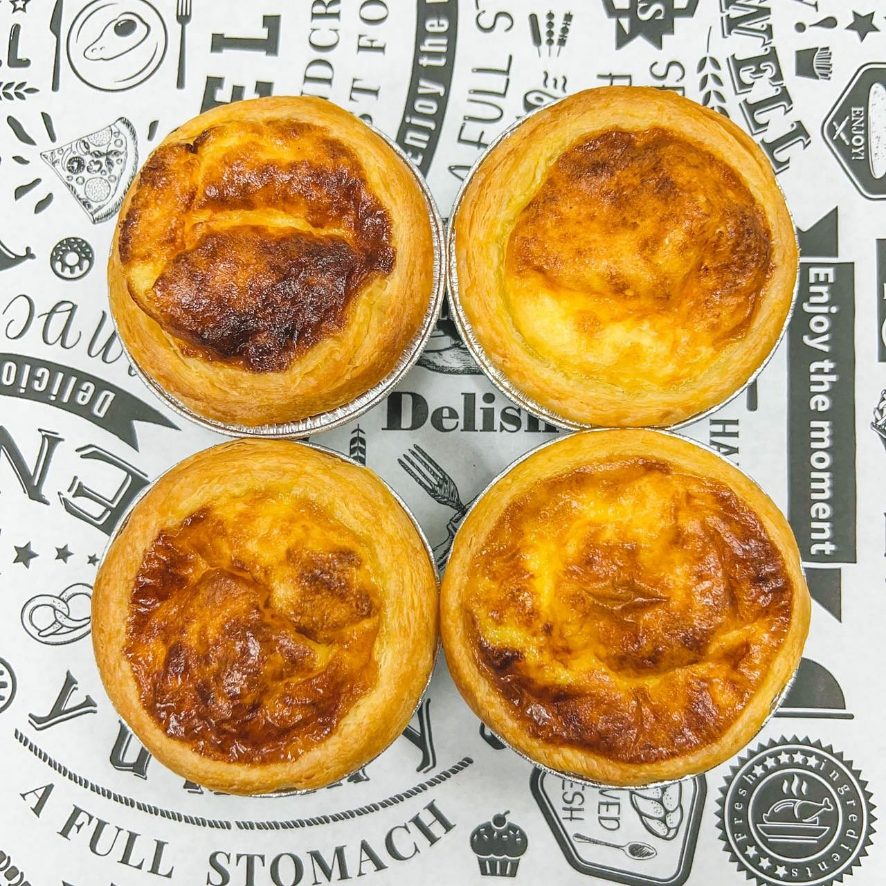Portuguese Egg Tarts 4 pieces 1 each