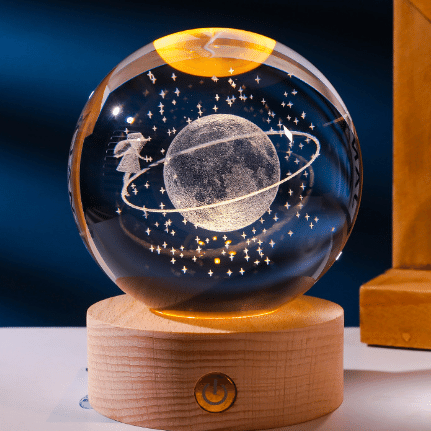 3D Solar System crystal Ball Multicolor Nightlight 8cm Decolamp Space Walk 1 count
