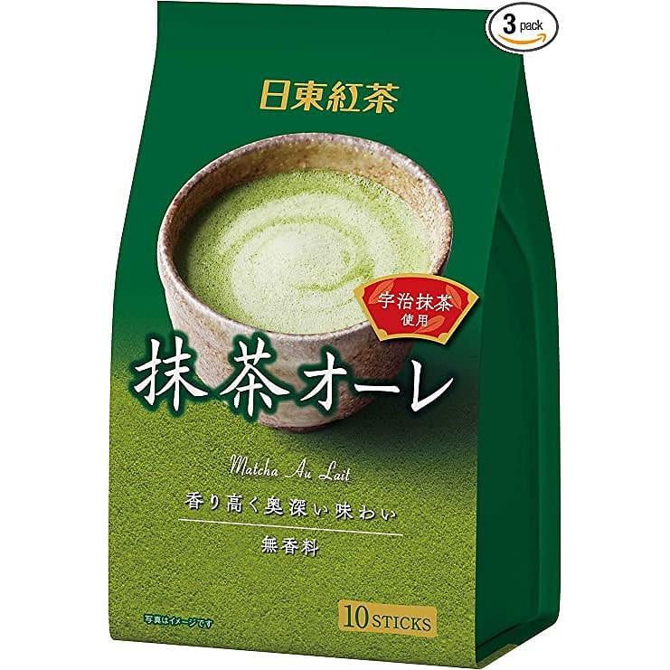 NITTOU BLACK TEA Matcha Au Lait Hot Flavor 120g 10 sticks 1 each