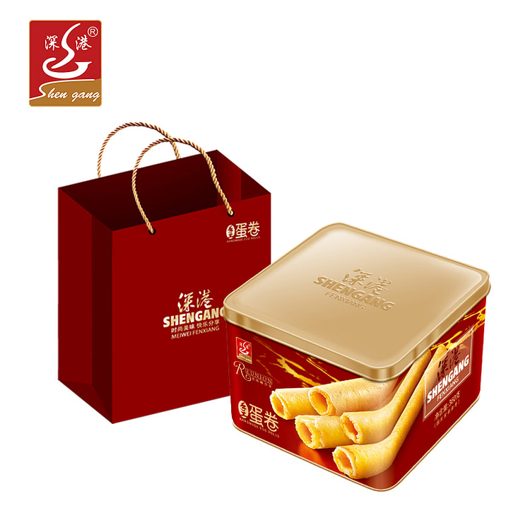 深港手工鸡蛋卷饼干308g1盒装