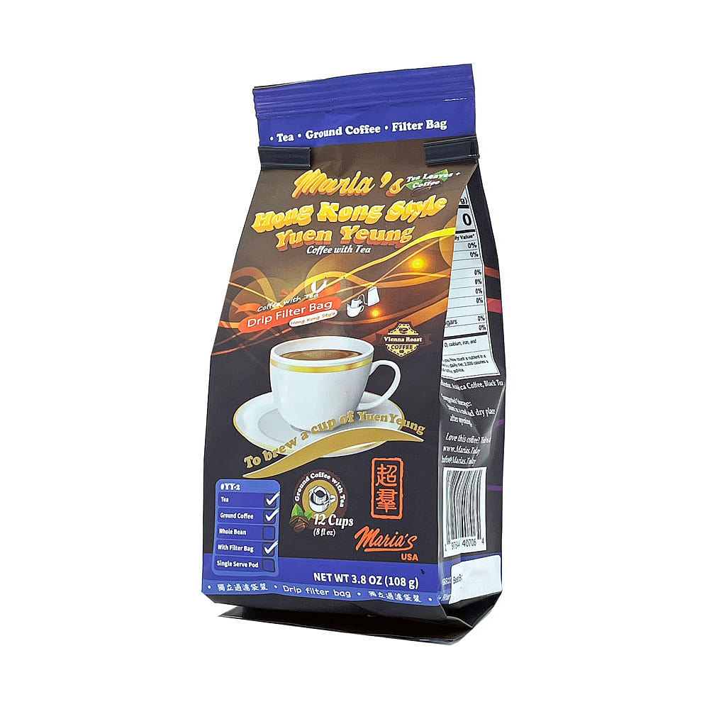 Maria’s Hong Kong Style Yuen Yeung (Coffee with Tea) – (Drip Filter Bag) 12 count