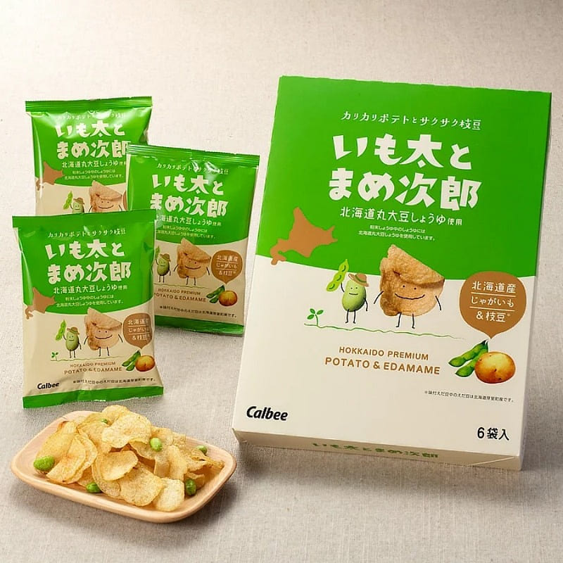 Calbee Hokkaido Premium Potato&Edamame 6 packs 1 box