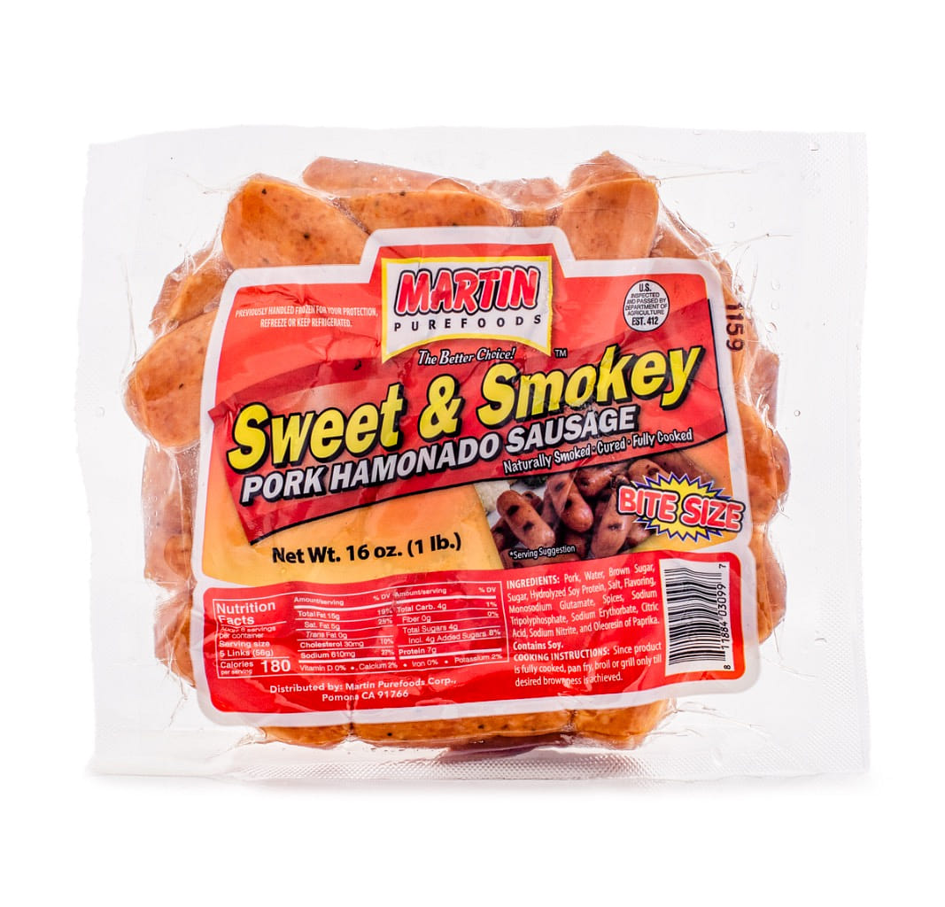 Martin Purefoods Sweet & Smokey Bite Size Pork Hamonado, Frozen 1 lb