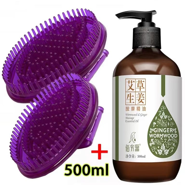 Massage meridian brush 500ml essential oil essential oil + 2 meridian brush 1 box
