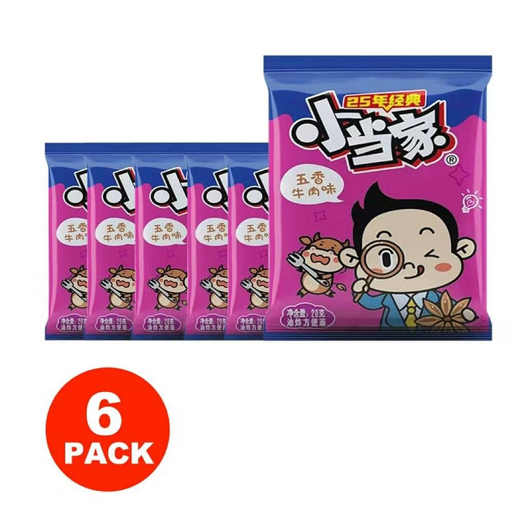 小当家干脆面 童年零食 五香牛肉味（6 pcs） 120 克
