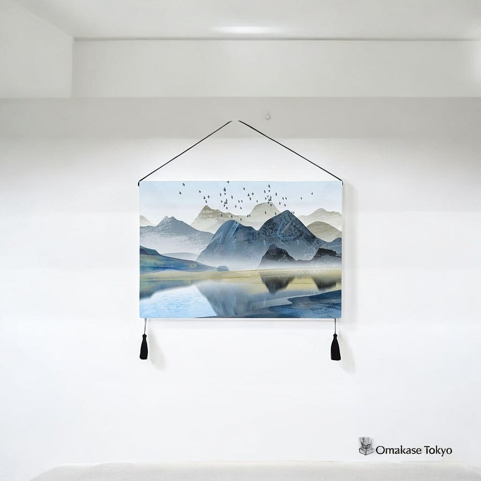 Japanese Style Crane & Vine Tapestry Wall Scroll 5 500 g