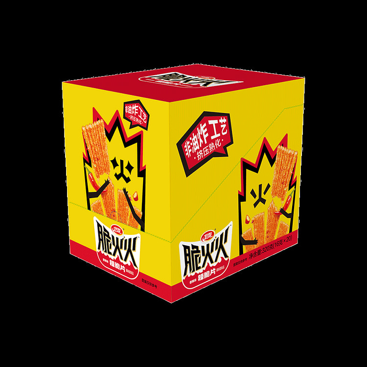 Weilong Crispy Hot Hot Crispy Slices Spicy Flavor 16g*20 packs