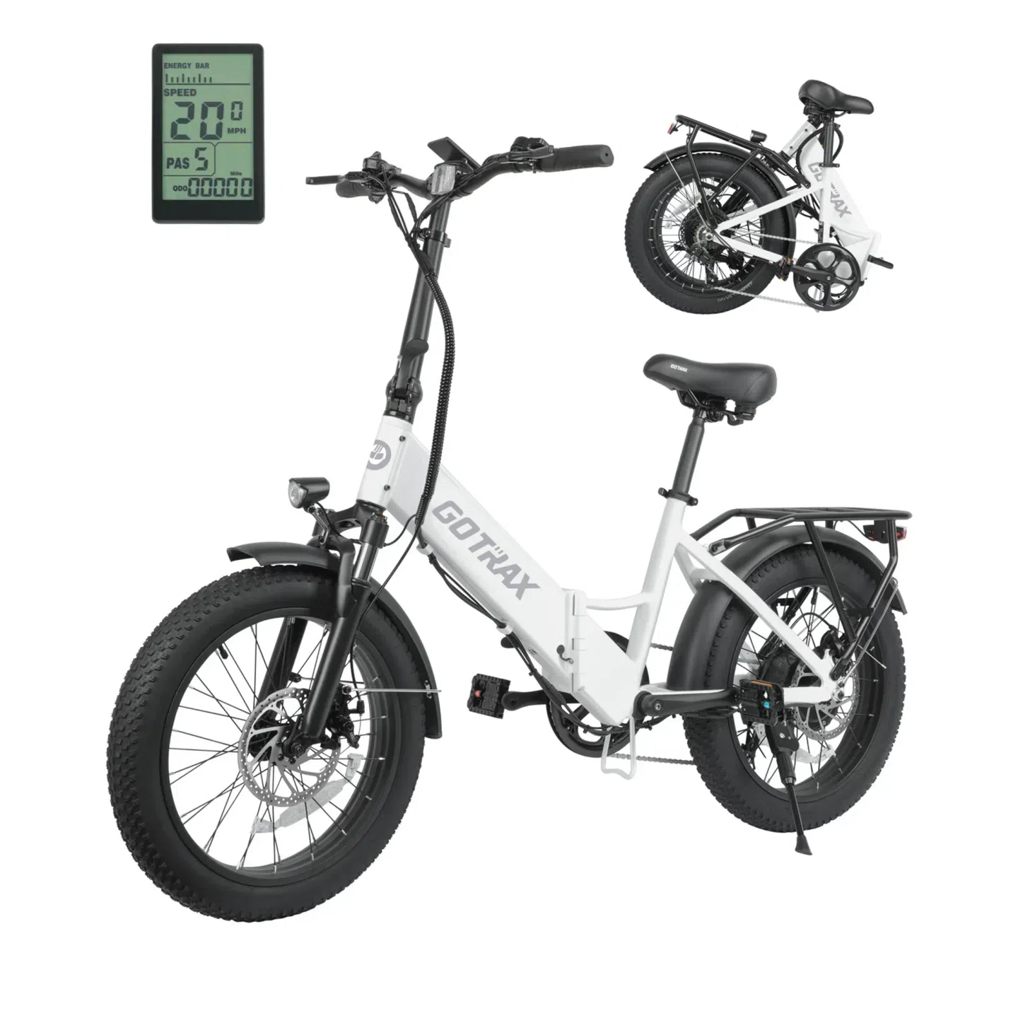 F2 Electric Bike for Adults, 500W/48V/20mph Folding E-Bike for Commute, White 1 each