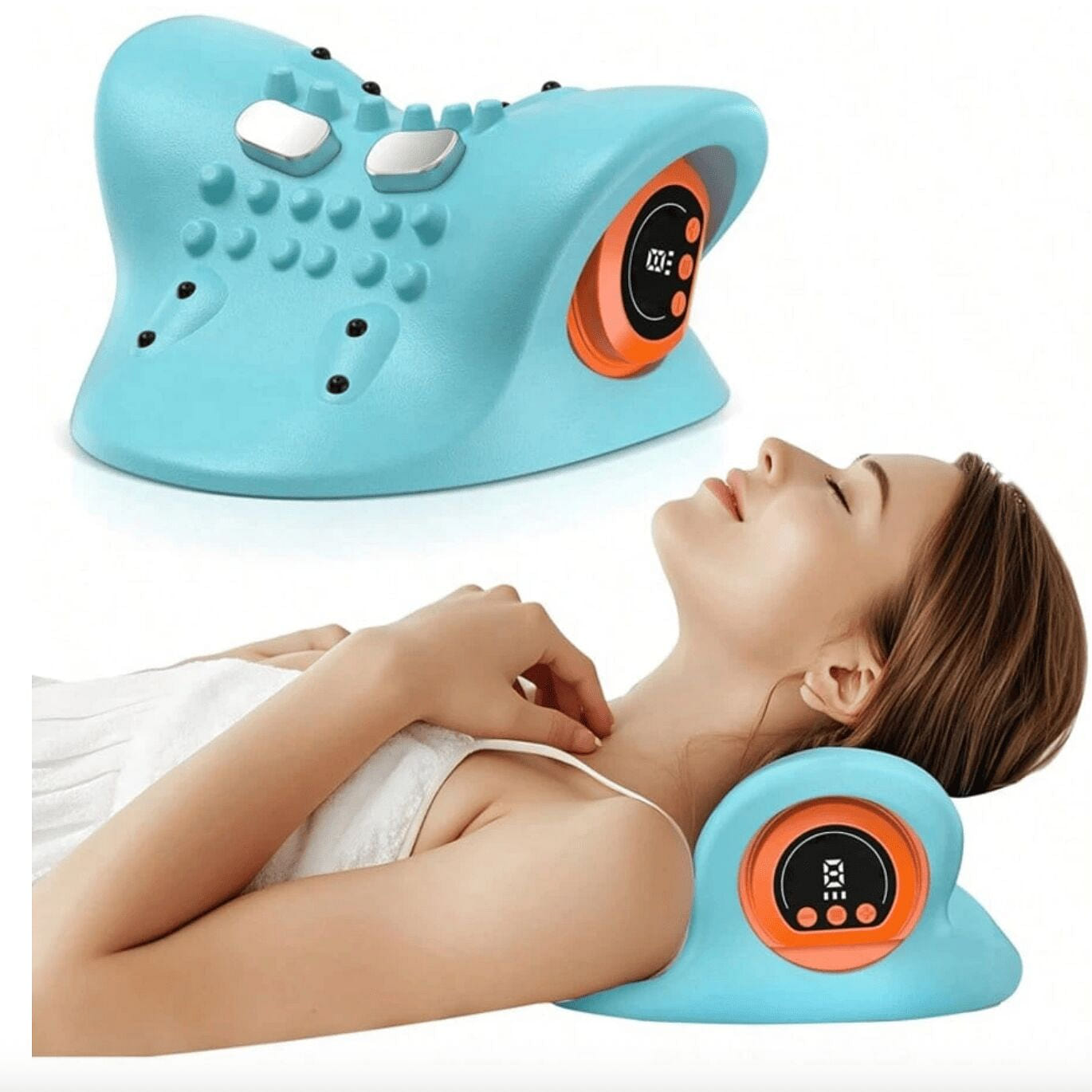 Neck Massager Pillow With Heating, Vibration And A 1 case