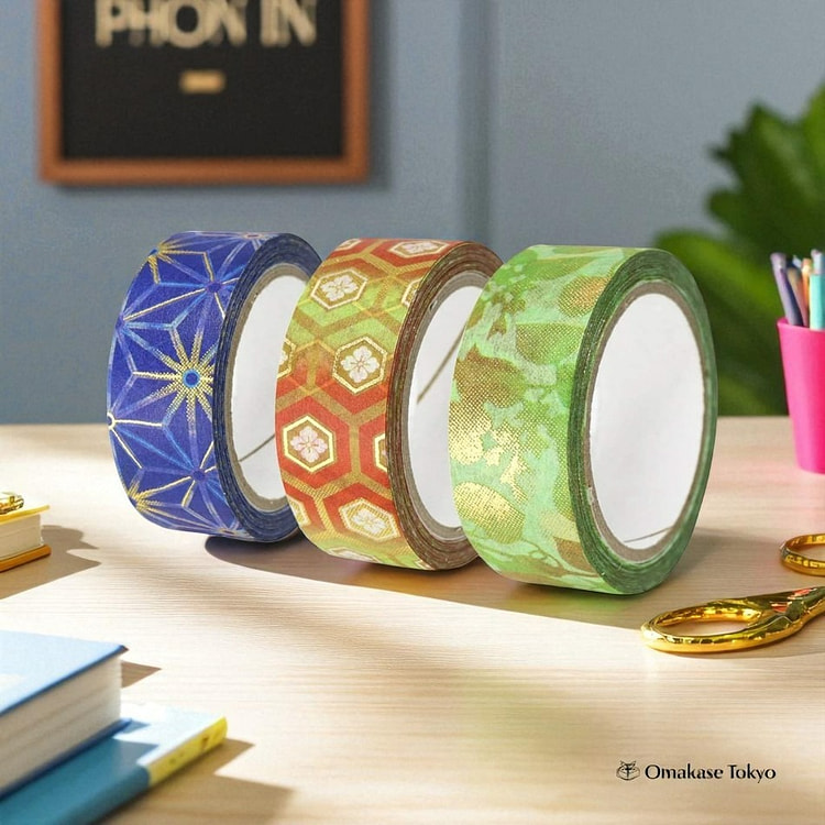 Japanese Washi Masking Tape Set 3 Rolls Tortoise