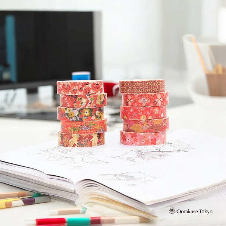 Songdao Washi Tape Set (10 Rolls)-Crimson Harmony 160 g