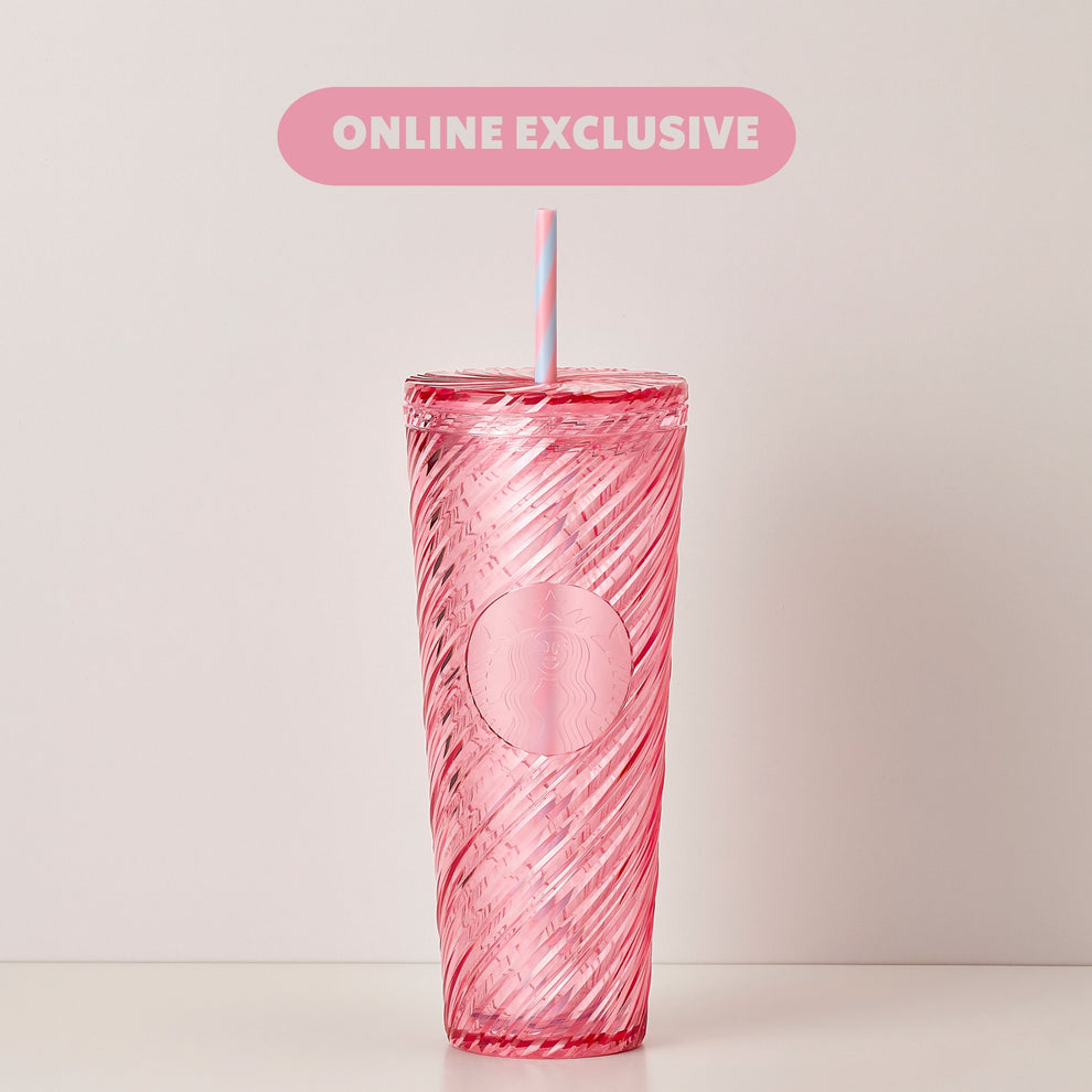 Get Starbucks 24oz PLASTIC PINK STRIPS WAVE COLD CUP Delivered | Weee!  Asian Market