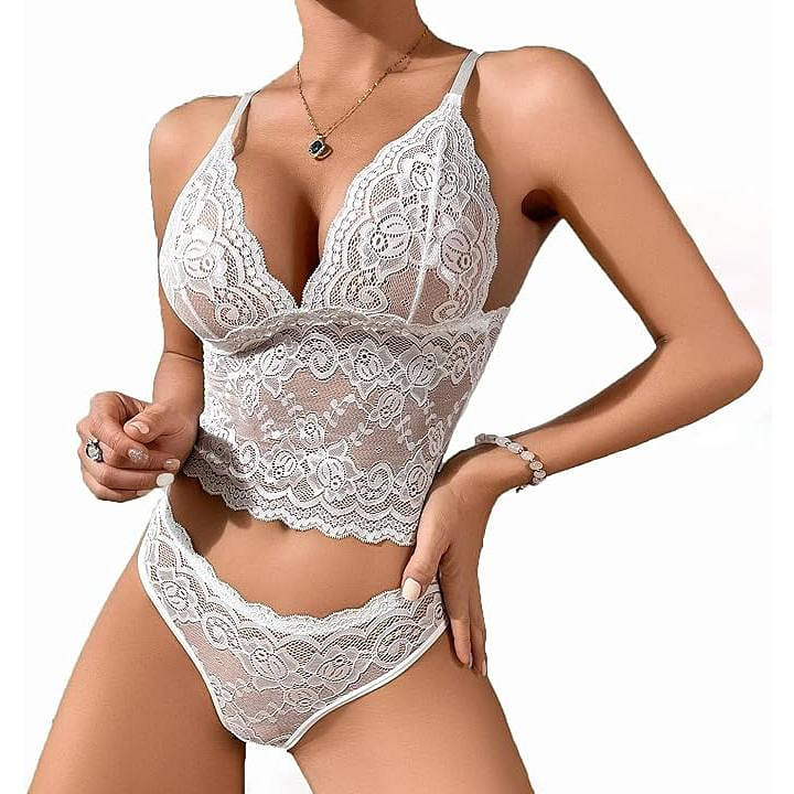Women Lace Bra And Thong Sexy Lace Bra Set Size L 40 g
