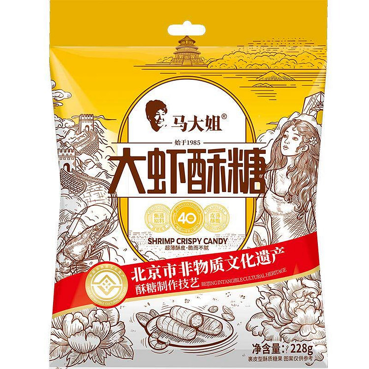 马大姐大虾酥香甜酥脆228g*1袋 228 克