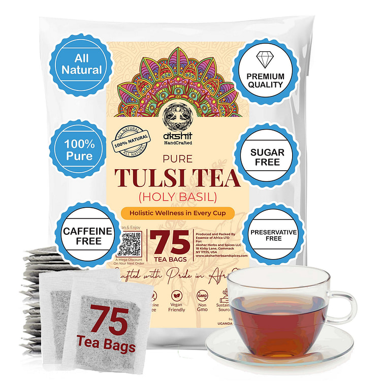 75 Holy Basil Leaves Tea Bags,Tulsi Herbal Tea bag 75 count