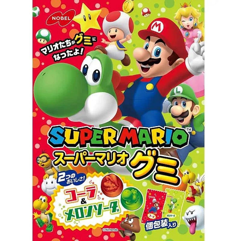 Nobel Super Mario Gummy Cola & Melon Soda 50g 1 each