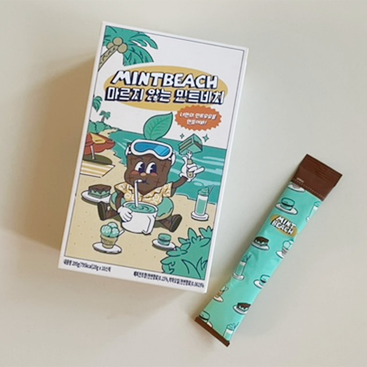 韩国直邮MINTBEACH薄荷海滩夏日清凉饮薄荷粉10条装