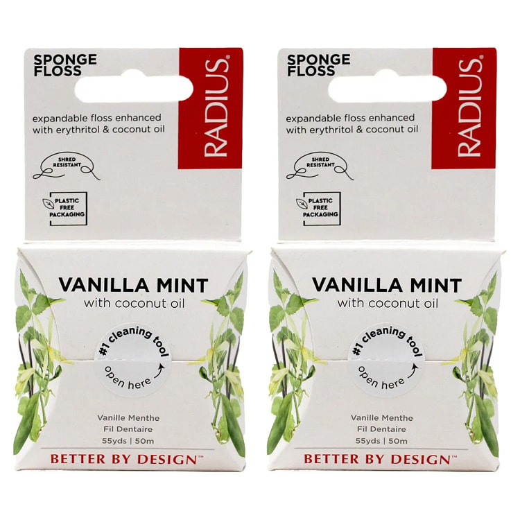 Radius Vanilla Mint Dental Floss Pack of 2 Plastic 1 pack
