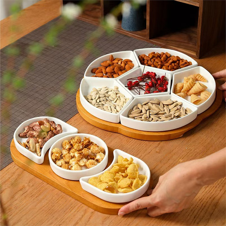 Ceramic Fruit Plate New Year Nut Container 12inch