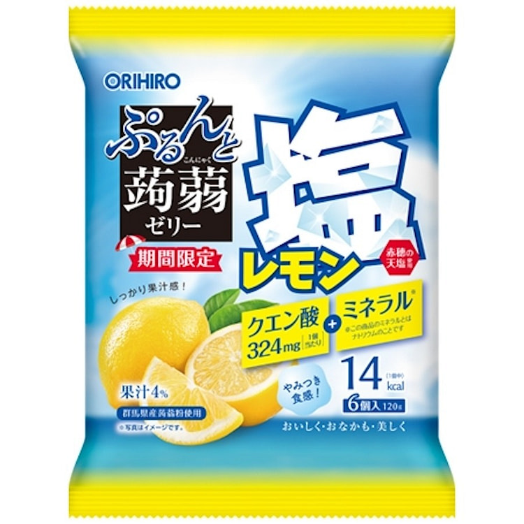 ORIHIRO 蒟蒻低卡果冻 盐柠檬味 6枚 1 包