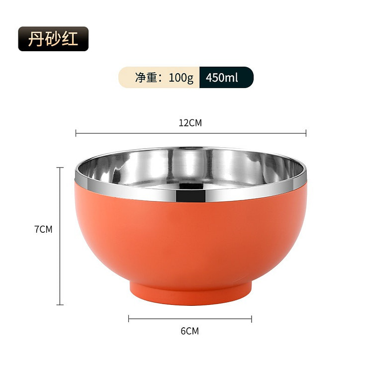 Stainless Steel Double Bowl Orange