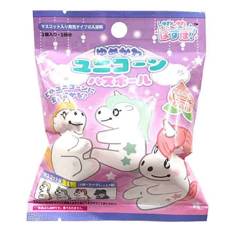 DAISO Unicorn Bath Ball Peach Scent 1pc