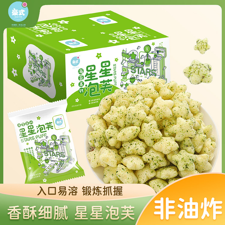豪式海苔高钙星星泡芙整箱零食 100g*1盒