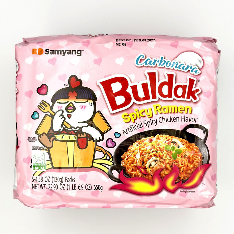 Samyang Buldak Carbonara Spicy Ramen Noodles 130g 1 pack*5 counts