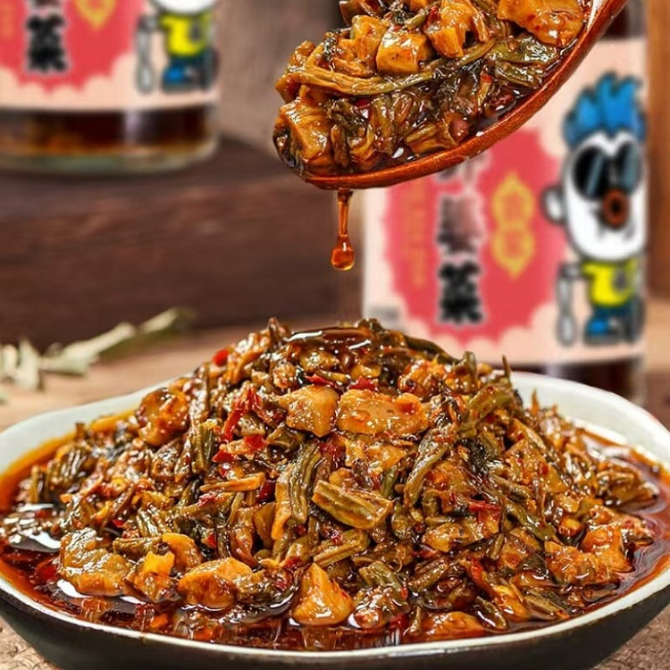 吉香居暴下饭湘西外婆菜下饭菜湖南瓶装榨菜泡咸菜梅干菜200g