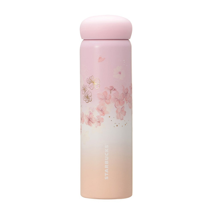 星巴克 樱花限定 保温杯 淡粉色渐变 355ml
