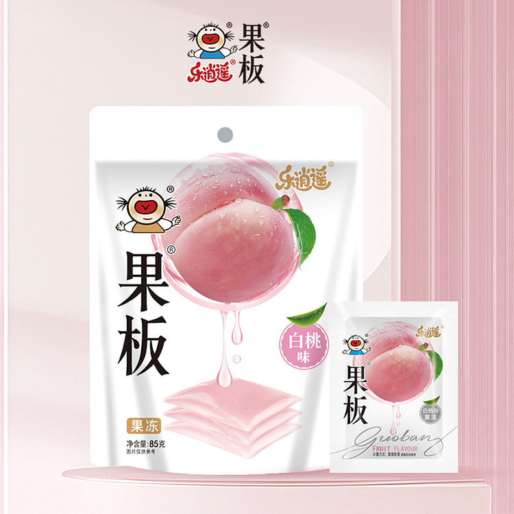 乐逍遥 果板果冻 白桃味85g*3包