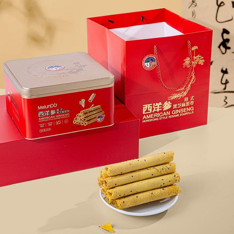 北京同仁堂 造养青年 西洋参港式黑芝麻蛋卷 300 克