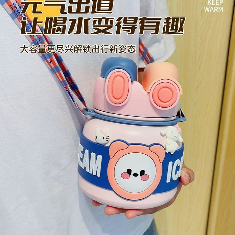 Pink 800ML insulated cup girls high color value water cup large capacity student 1 each