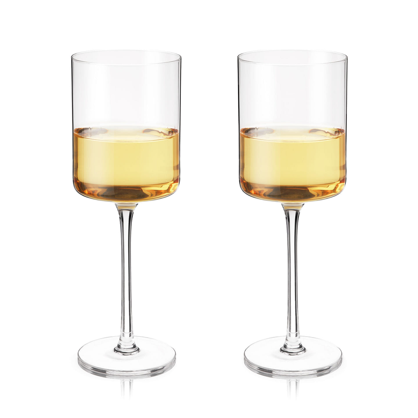 Viski Laurel White Wine Glasses, Crystal Stemmed Tumblers Glassware for Wine or Cocktails, Top Rack Dishwasher Safe, 13 Oz, Set of 2 13 oz
