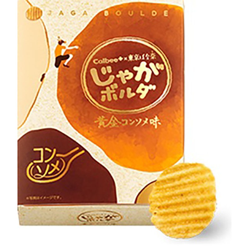 TOKYO BANANA x Calbee Golden Soup Flavor Chips, 4 bags per package 1 box