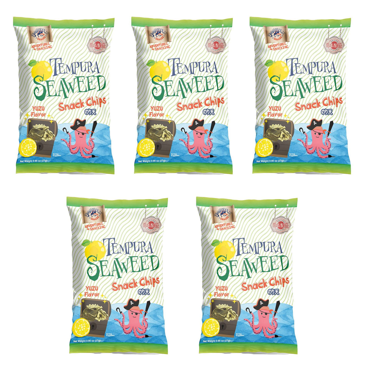 Seaweed Snack Chips Yuzu Flavor 0.95oz x 5 4.75 oz