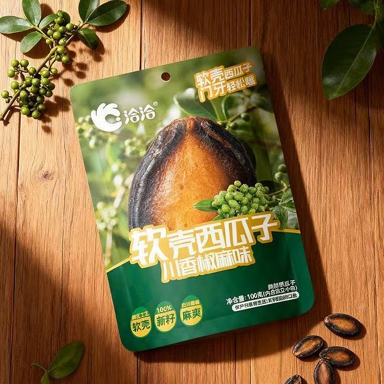 洽洽软壳西瓜子100g川香椒麻味大片黑瓜子零食 100 克