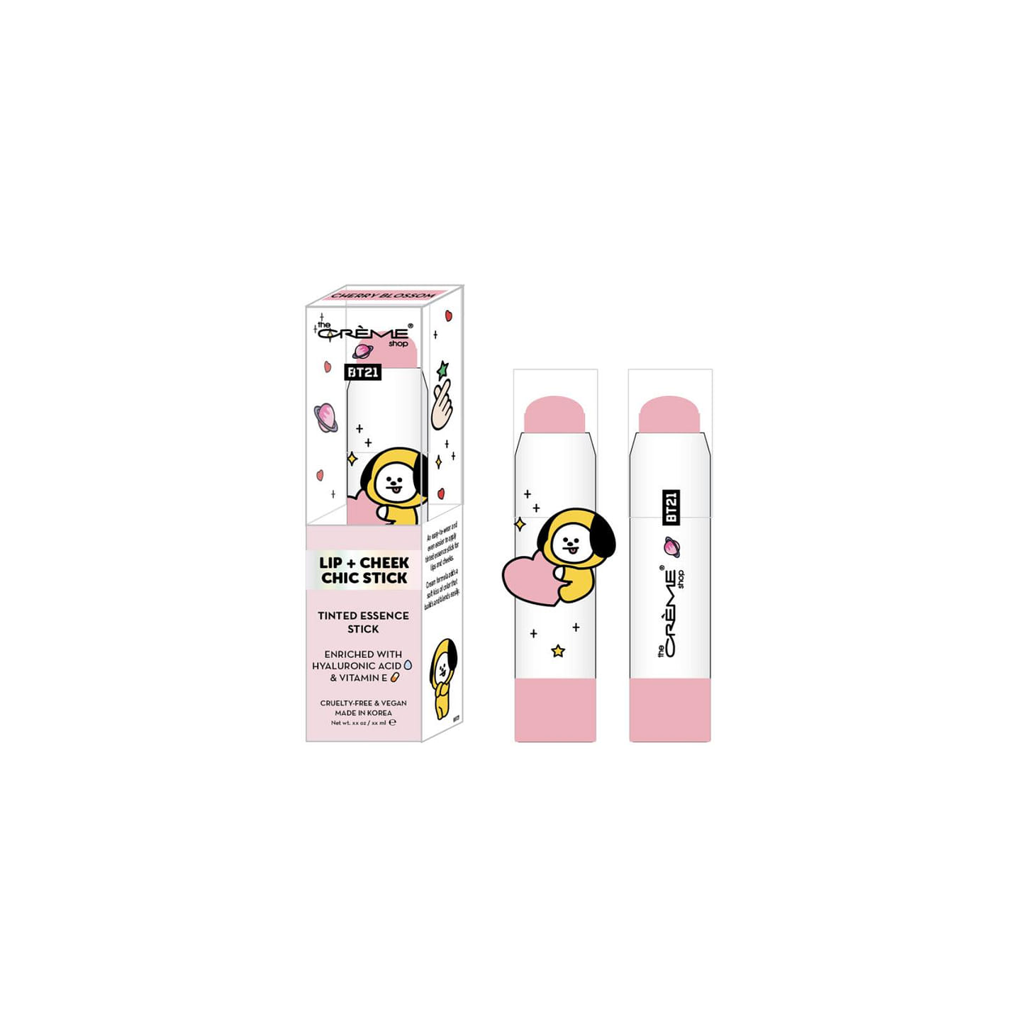 THE CREME SHOP Tinted Essence Stick Lip & Cheek - BT21 Chimmy Cherry Blossom 1 each
