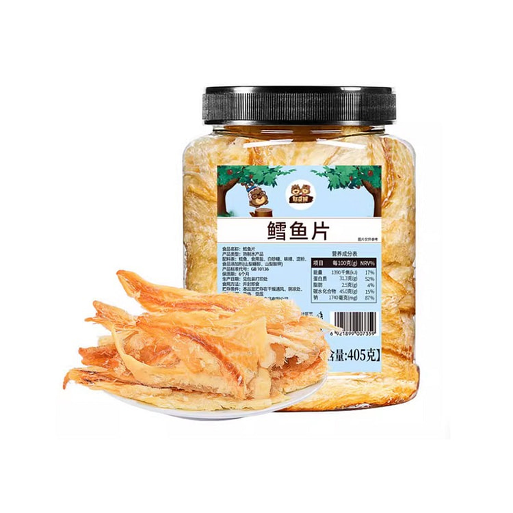 憨豆熊鳕鱼罐装烤鱼片即食手撕鱼片405g*1