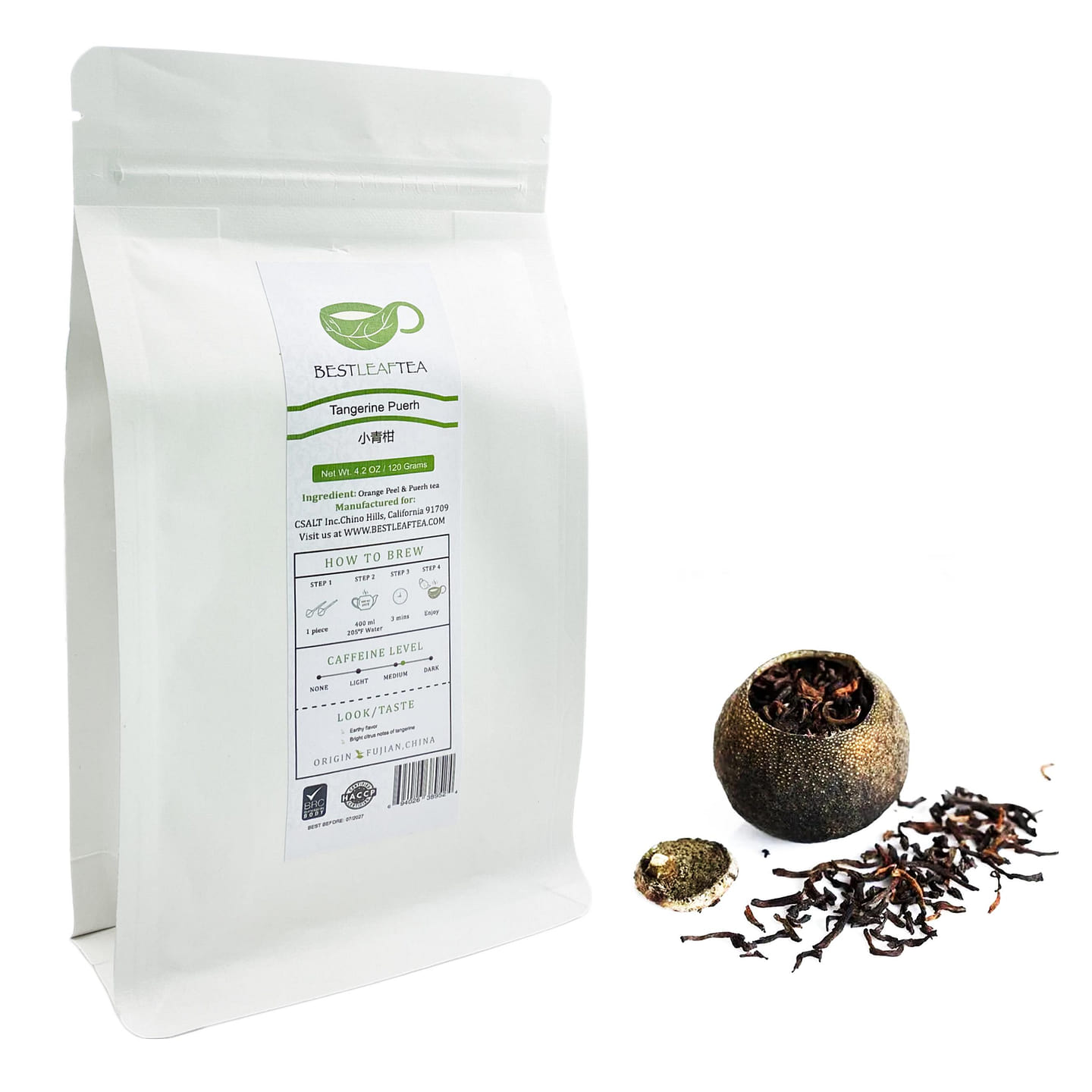 BESTLEAFTEA Tangerine Puerh Tea 120g bag 4.2 oz