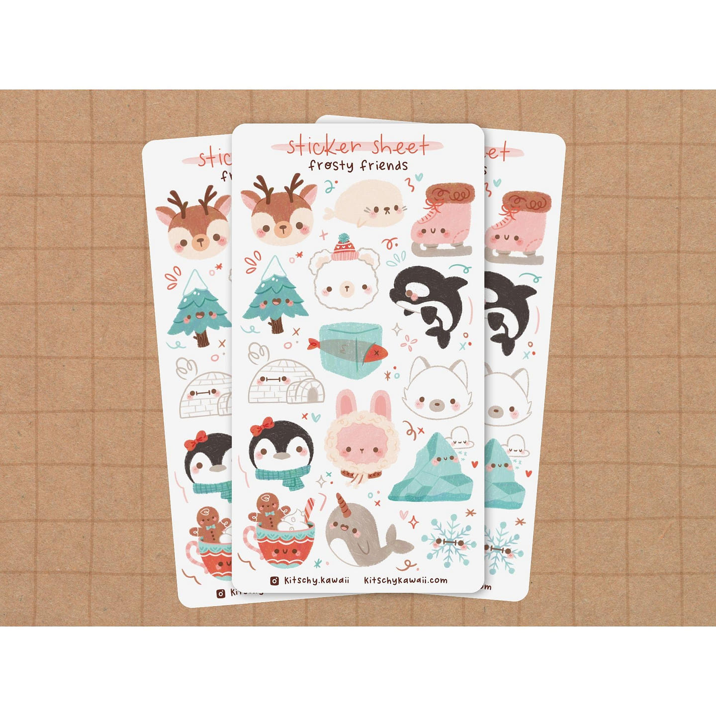 Winter Animals Sticker Sheet 1 each