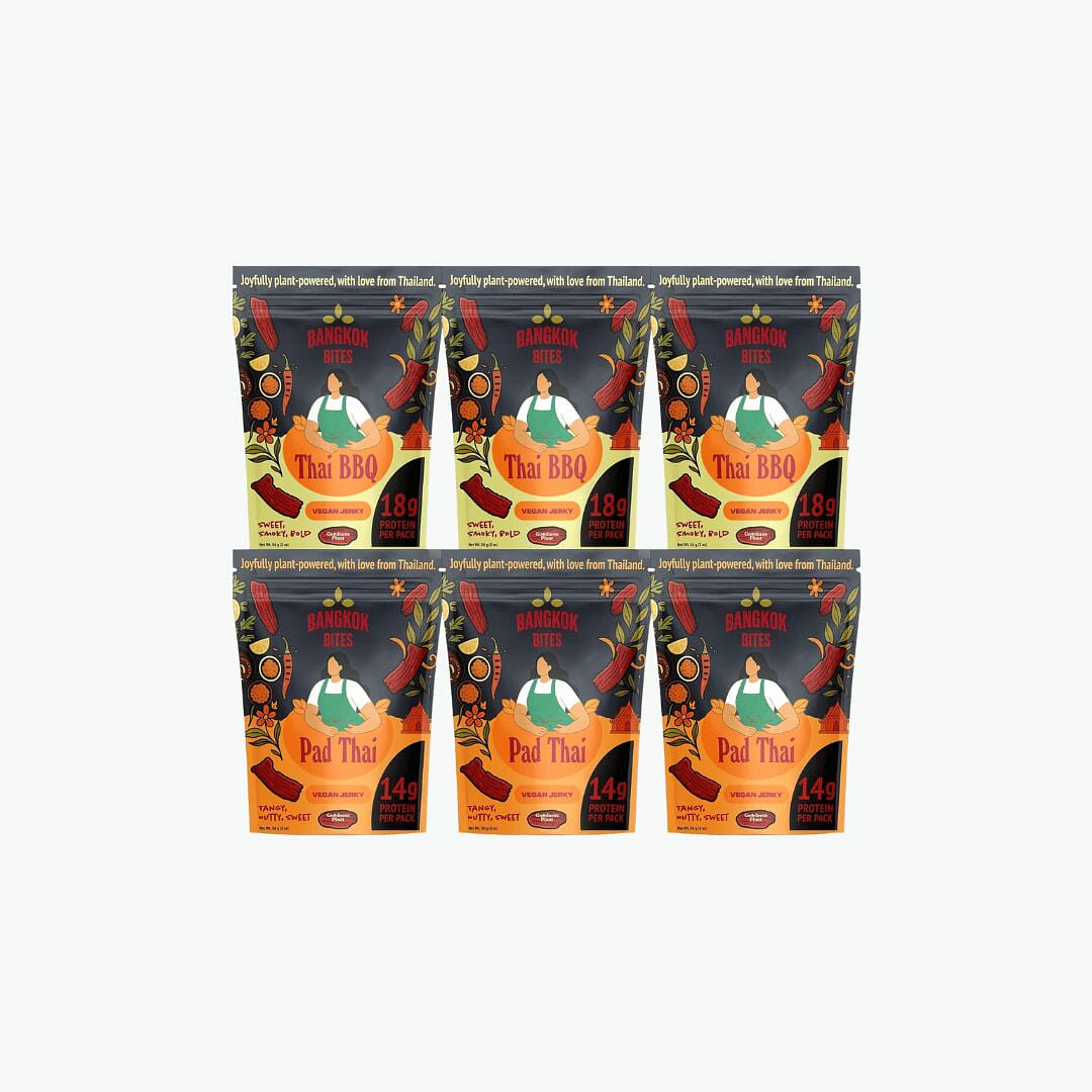 Bangkok Bites Soy Jerky, Variety Pack 2 oz*6 pack