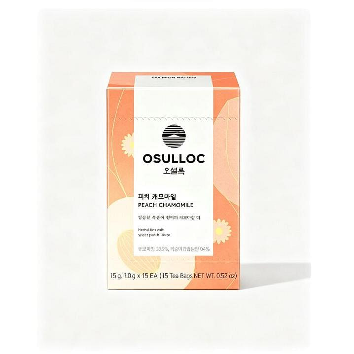 OSULLOC Peach Chamomile Herbal Tea 15 Tea Bags 1 each