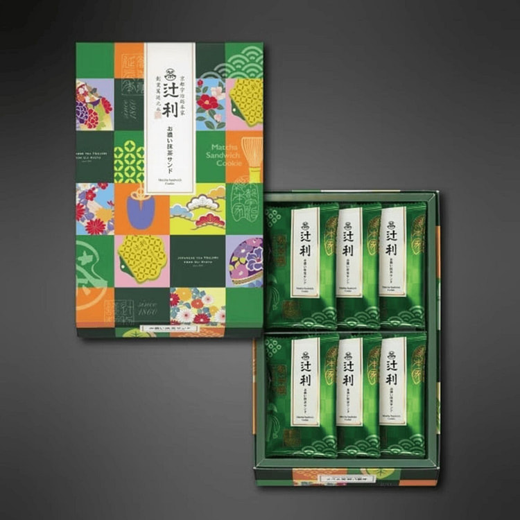 辻利抹茶蜂蜜夹心巧克力饼干 6枚入 1 盒