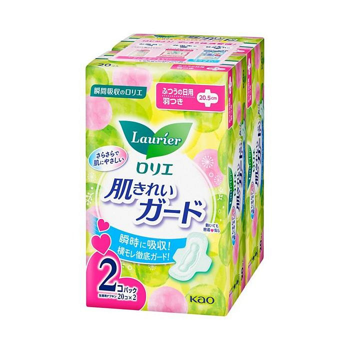 Kao Laurier Beautiful Skin Guard Normal Daily Sanitary Napkin with Wings 20
