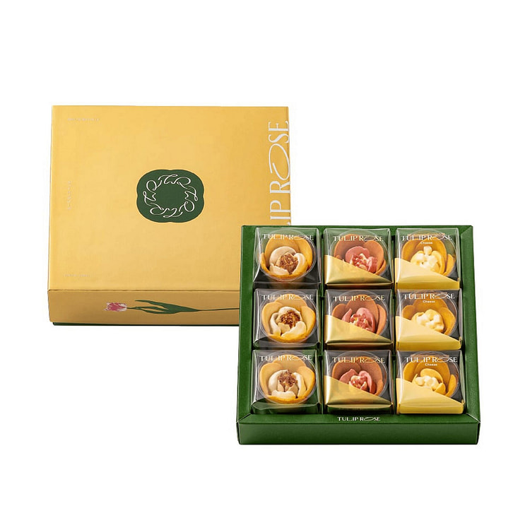 东京郁金香玫瑰饼干 草莓黄油芝士味礼盒 9枚 1 份