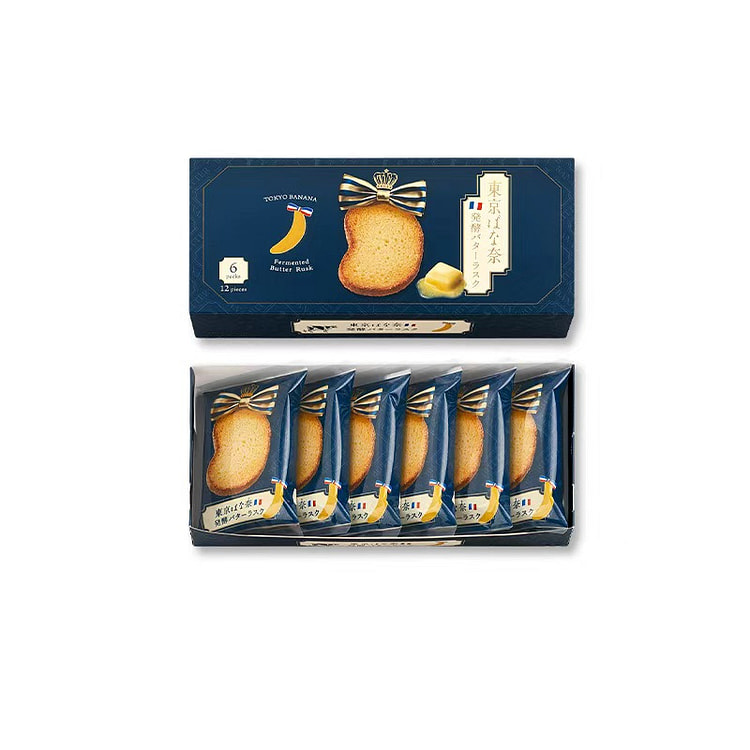 Tokyo Banana Fermented Butter Rusk (6 Packs / 12 6 each