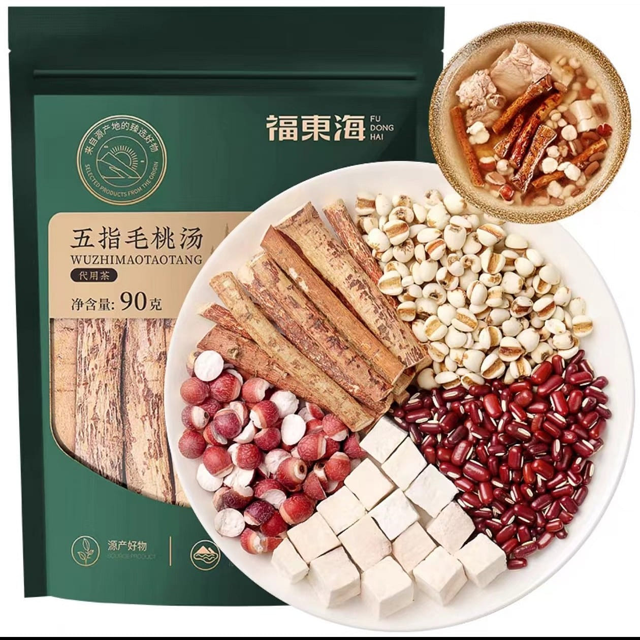 Fu Dong Hai Five fingers peach soup 90g*1 bag 90 g