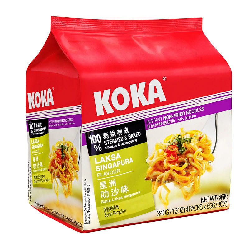 KOKA Non-fried Singapore Laksa Instant Noodles 340 g