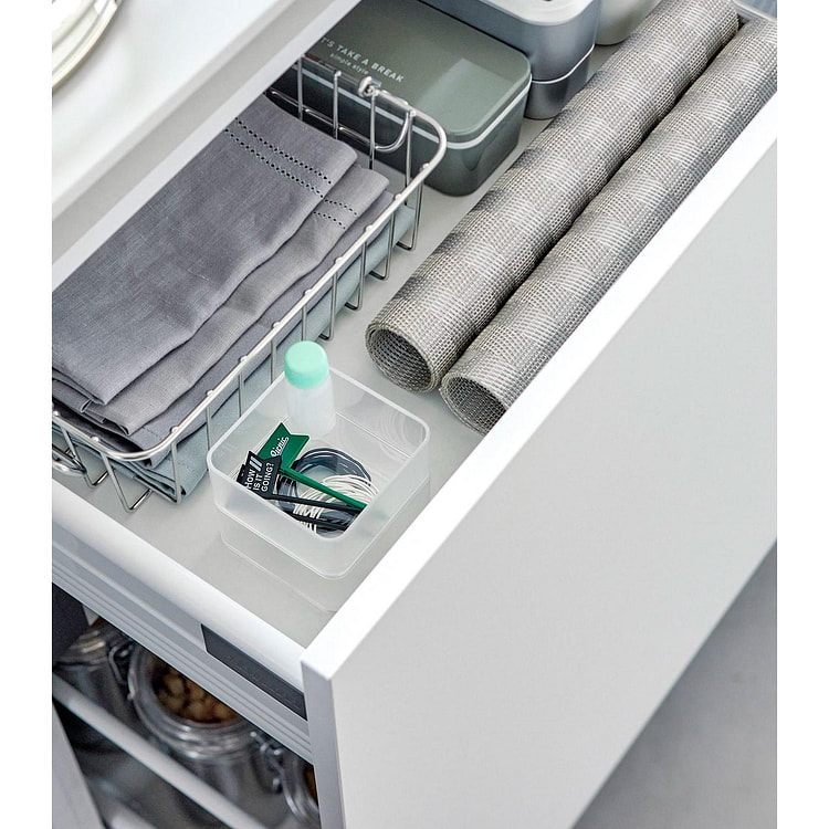 Stackable Clear Organizers [Set of 2] - Four Sizes Deep / White